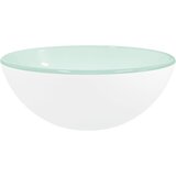 Maison Chic Umivalnik - Kopalna umivalnik - Lavabo kaljeno steklo 30x12 cm bel, (21684985) | Shoptok.si