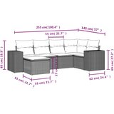  6-dijelni set vrtnih sofa od poliratana s jastucima smeđi | shoptok.hr