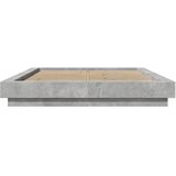  Okvir kreveta s LED svjetlima boja betona 120 x 190 cm drveni | shoptok.hr