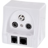 MaxTrack Antenska vtičnica TV-FM-SAT / 1x RJ45 in 1x RJ11, (20442134) Cene