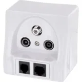 Antenska vtičnica TV-FM-SAT / 1x RJ45 in 1x RJ11, (20442134)