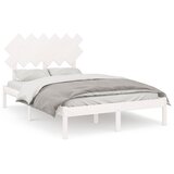  Okvir za krevet bijeli 135x190 cm bračni od masivnog drva | shoptok.hr