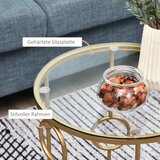  Set 2 stolića za kavu pomoćni staklene ploče Ø41x57 cm zlatni | shoptok.hr