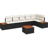  Set od 7 dijelova vrtnog kauča s jastučićima crni poli ratan akacija | shoptok.hr