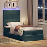 vidaXL Otomanski posteljni okvir z vzmetnicami zelen 100x200cm žamet | Shoptok.si