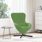 vidaXL Stol jajčne oblike svetlo zelene barve iz žameta | Shoptok.si