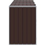 vidaXL spremište za 2 kanta za otpad smeđe 216x81x115 cm čelično | shoptok.hr
