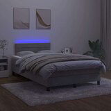  Box spring postelja z vzmetnico LED svetlo siva 120x200cm žamet, (20723899) | Shoptok.si