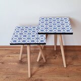 Hanah home 2Shp37 - navy blue navy bluewhite nesting table (2 pieces) | ePonuda.com