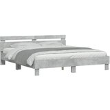  The Living Store Posteljni okvir z vzglavjem betonsko siv 200x200 cm inž. les - Posteljni Okvir, (21501364) | Shoptok.si