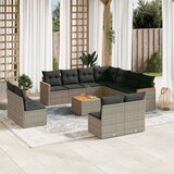  12-dijelni set vrtnih sofa od poliratana s jastucima sivi | shoptok.hr