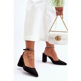 Kesi Leather pumps with decorated strapping black lirosa Cene