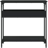  Konzolni stol s policama crni 75x29x75 cm od konstruiranog drva | Eponuda.ba