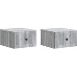  Noćni ormarić za montažu na zid s ladicama 2 pcs Siva sonoma | shoptok.hr