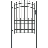 vidaXL Vrata ograje s bodicami Siva 170 x 100 cm | Shoptok.si