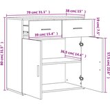  Komoda bijeli 79x38x80 cm od konstruiranog drva | shoptok.hr