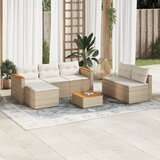 vidaXL 5-dijelni set vrtnih sofa s jastucima poliratan i bagrem bež | shoptok.hr