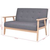  Komplet kavčev 2 kosa iz blaga temno sive barve, (20698012) | Shoptok.si