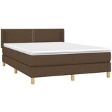  S oprugama i madracem tamnosmeđi 140 x 190 cm od tkanine | shoptok.hr