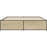 vidaXL Posteljni okvir sonoma hrast 180x200 cm inž. les in kovina, (21128902) | Shoptok.si
