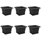 vidaXL Saksije za biljke 6 pcs Crna 23 x 23 x 17 5 cm Plastika - Crna 33 x 33 x 26 cm 6 | shoptok.hr