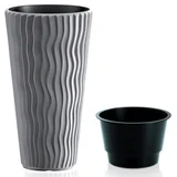 Plastična saksija plastična sandy slim 40X71CM kameno siva sa uloškom pr DPSP400-405U
