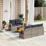  6-dijelni set vrtnih sofa od poliratana s jastucima sivi | shoptok.hr