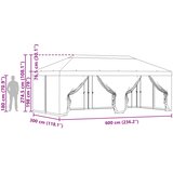  Pokrov za gazebo s bočnim zidovima Bež 600,5 x 300,5 cm | shoptok.hr