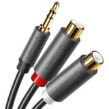 Ugreen 10561 avdio kabel 0,2 m 3.5mm 2 x RCA Črna | Shoptok.si