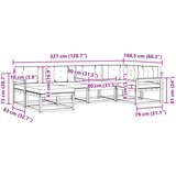  Set vanjskih sofa 6 kom. Prirodna i bež Smeđa 327 x 168,5 x 73 cm | shoptok.hr