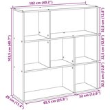 vidaXL Pregrada s knjižno omaro rjavi hrast 102x29x103,5 cm inž. les | Shoptok.si