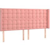  Vzglavje z ušesi roza 203x16x118/128 cm žamet | Shoptok.si