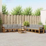  Set vanjskih sofa 9 kom. Prirodna i svijetlo siva | shoptok.hr