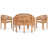 The Living Store Vrtna sedežna garnitura banana 5-delna trdna tikovina - Vrtna Sedežna Garnitura, (21422189) | Shoptok.si