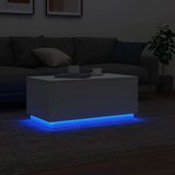 vidaXL Stolić za kavu s LED svjetlima bijeli 90 x 50 x 40 cm | shoptok.hr