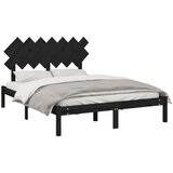  Okvir za krevet crni 140x190 cm od masivnog drva | shoptok.hr