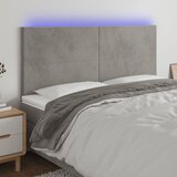 vidaXL LED posteljno vzglavje svetlo sivo 160x5x118/128 cm žamet Cene