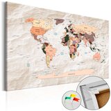  Slika na plutenoj podlozi - Stony Oceans [Cork Map] 120x80 Cijene
