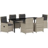  Vrtni set za objed 7 kom. Svijetlo siva poliratan | shoptok.hr