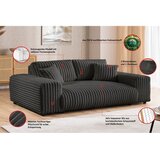 Ropez Temno siva sedežna garnitura iz rebrastega žameta 213 cm Justin – | Shoptok.si