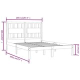  Okvir za krevet od masivne borovine bijeli 140 x 190 cm | shoptok.hr