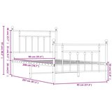 Metalni okvir kreveta uzglavlje i podnožje crni 90 x 200 cm | shoptok.hr