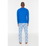 Trendyol Dark Blue Men's Regular Fit Printed Pajamas Set | shoptok.hr