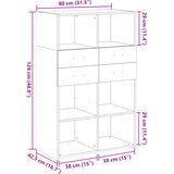  Visoka komoda boja hrasta 80 x 42,5 x 124 cm konstruirano drvo | shoptok.hr