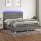  Krevet box spring s madracem LED tamnosivi 160x200 cm tkanina Cijene
