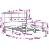 vidaXL Krevet s regalom z knjige bez madraca bijeli 140x190cm borovina | shoptok.hr