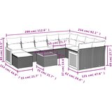  11-dijelni set vrtnih sofa od poliratana s jastucima bež | shoptok.hr