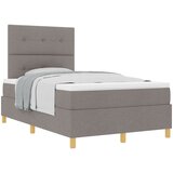 vidaXL Postelja z vzmetnico Taupe 120x200 cm Tkanina, (22052020) Cene