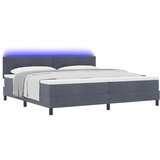  LED Box Spring Krevet Tamno siva 200 x 200 cm Baršun | shoptok.hr