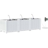 Vrtna saksija 3 pcs Bijeli 120 x 40 x 37,5 cm Plastika | shoptok.hr